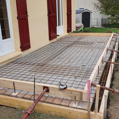 Chantier terrasse à Champigny