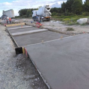 Réalisation de massif béton