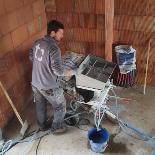 Enduits intérieurs sur un chantier à Cernay